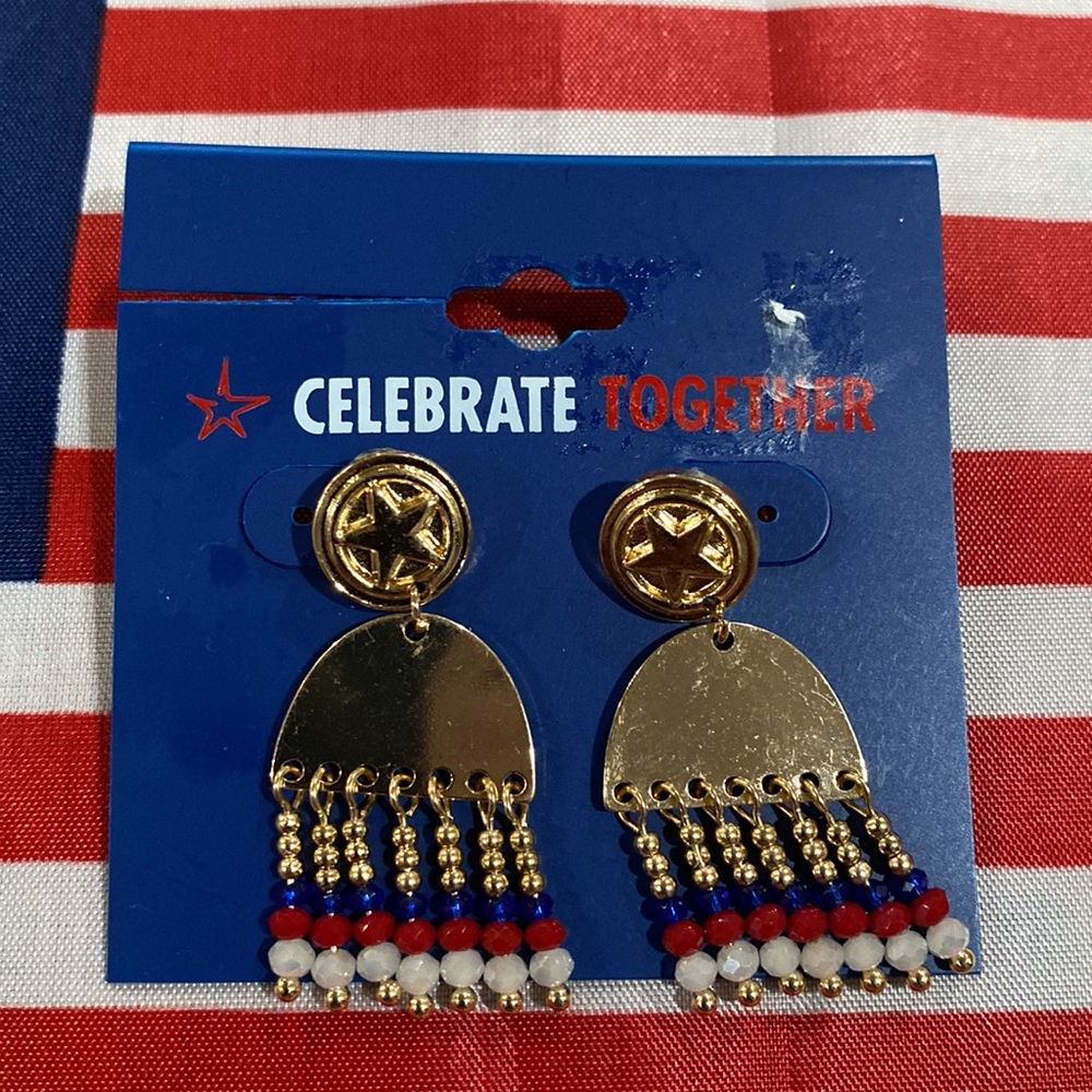 Celebrate together patriotic earrings